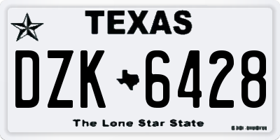 TX license plate DZK6428
