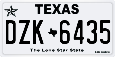 TX license plate DZK6435