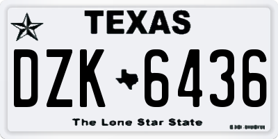 TX license plate DZK6436