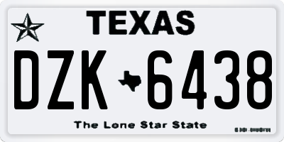 TX license plate DZK6438