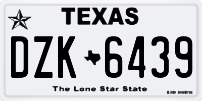 TX license plate DZK6439