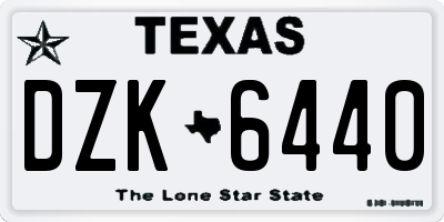 TX license plate DZK6440
