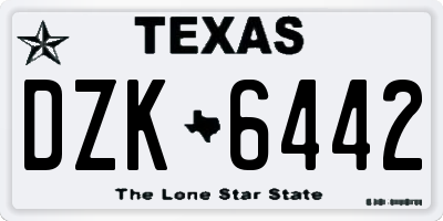 TX license plate DZK6442