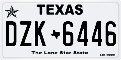 TX license plate DZK6446
