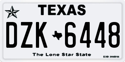 TX license plate DZK6448