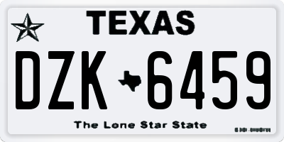 TX license plate DZK6459