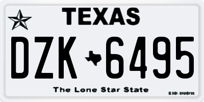 TX license plate DZK6495