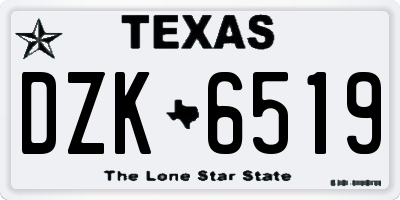 TX license plate DZK6519