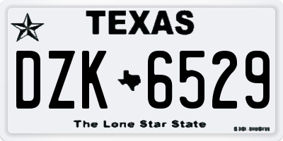 TX license plate DZK6529