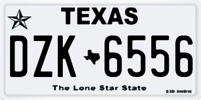 TX license plate DZK6556