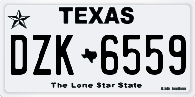 TX license plate DZK6559