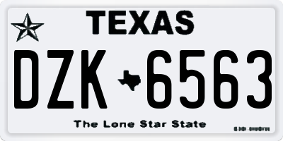 TX license plate DZK6563