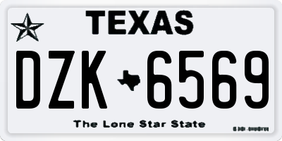 TX license plate DZK6569