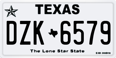 TX license plate DZK6579