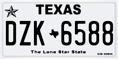 TX license plate DZK6588