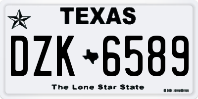 TX license plate DZK6589