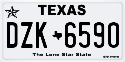 TX license plate DZK6590