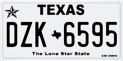 TX license plate DZK6595