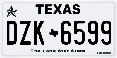 TX license plate DZK6599