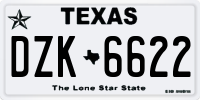 TX license plate DZK6622