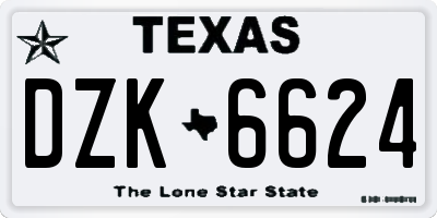 TX license plate DZK6624