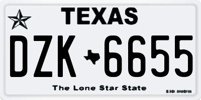 TX license plate DZK6655