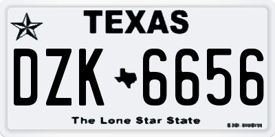 TX license plate DZK6656