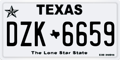 TX license plate DZK6659