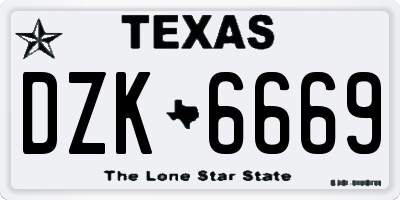 TX license plate DZK6669