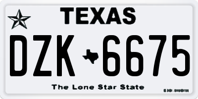 TX license plate DZK6675