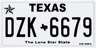 TX license plate DZK6679