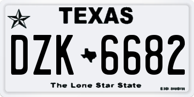 TX license plate DZK6682