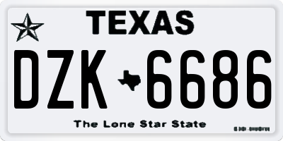 TX license plate DZK6686