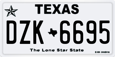 TX license plate DZK6695