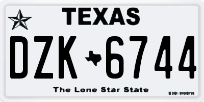 TX license plate DZK6744