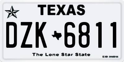 TX license plate DZK6811