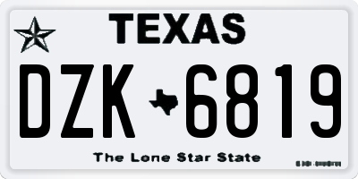 TX license plate DZK6819
