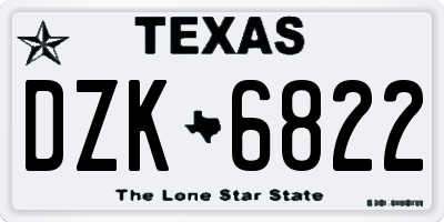 TX license plate DZK6822