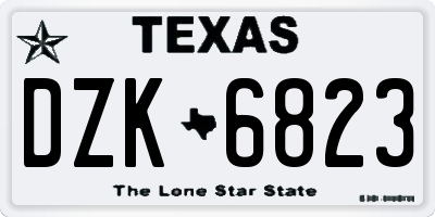 TX license plate DZK6823