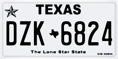 TX license plate DZK6824