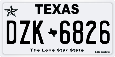 TX license plate DZK6826