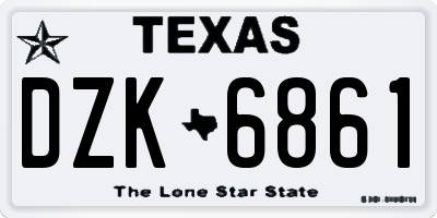 TX license plate DZK6861