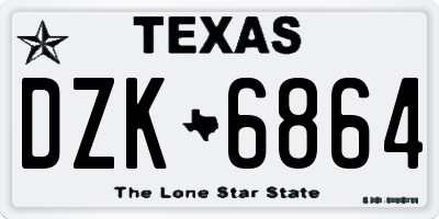 TX license plate DZK6864