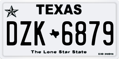 TX license plate DZK6879