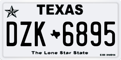 TX license plate DZK6895
