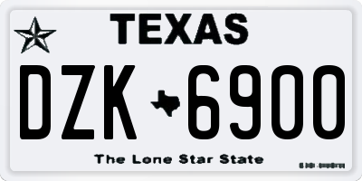 TX license plate DZK6900