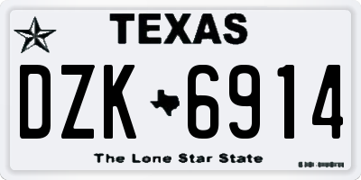 TX license plate DZK6914