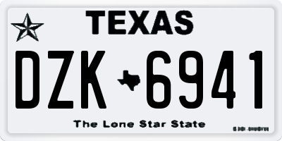 TX license plate DZK6941