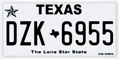 TX license plate DZK6955