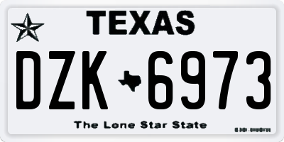 TX license plate DZK6973